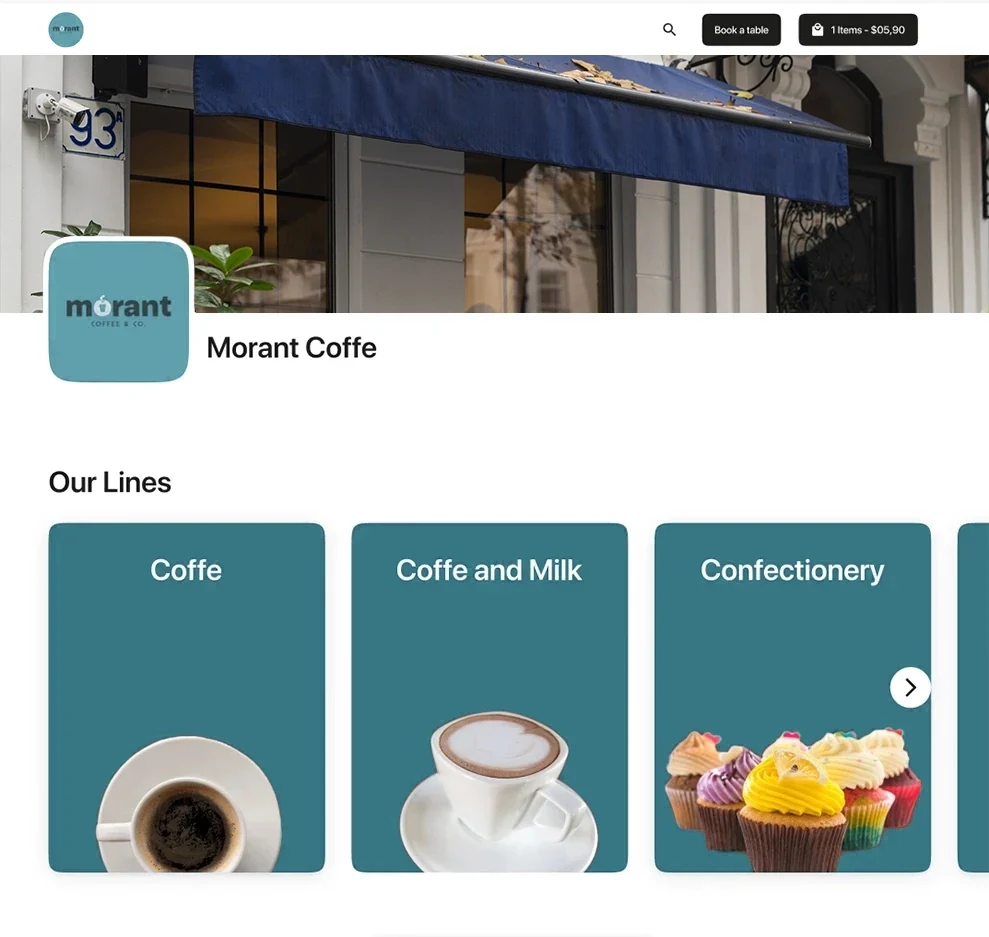 Restaurant and cafe app